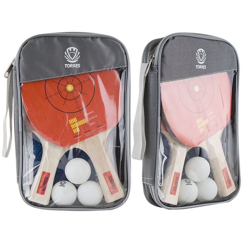 Изображение товара Набор для настольного тенниса Torres Control 10 TT0010 (2 ракетки, 3 мяча, чехол)