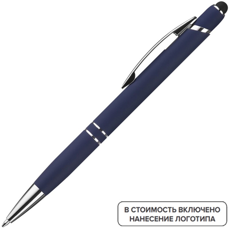 Изображение товара Ручка шариковая автоматическая Portobello Comet NEO синяя корпус Soft Touch, 1 мм, упаковка 100 шт