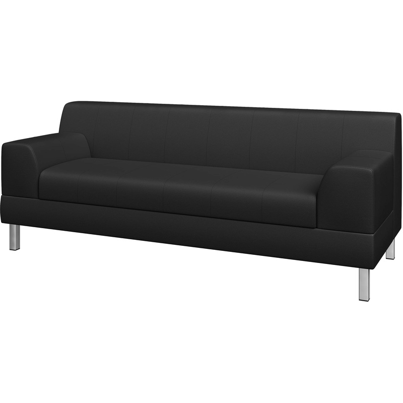 Изображение товара Диван трехместный Flagman черный из искусственной кожи для дома и организаций