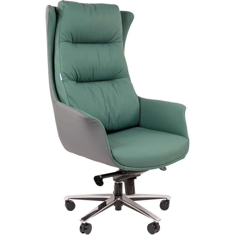 Изображение товара Кресло для руководителя Chairman 523 зелёное/серое (экокожа, алюминий)