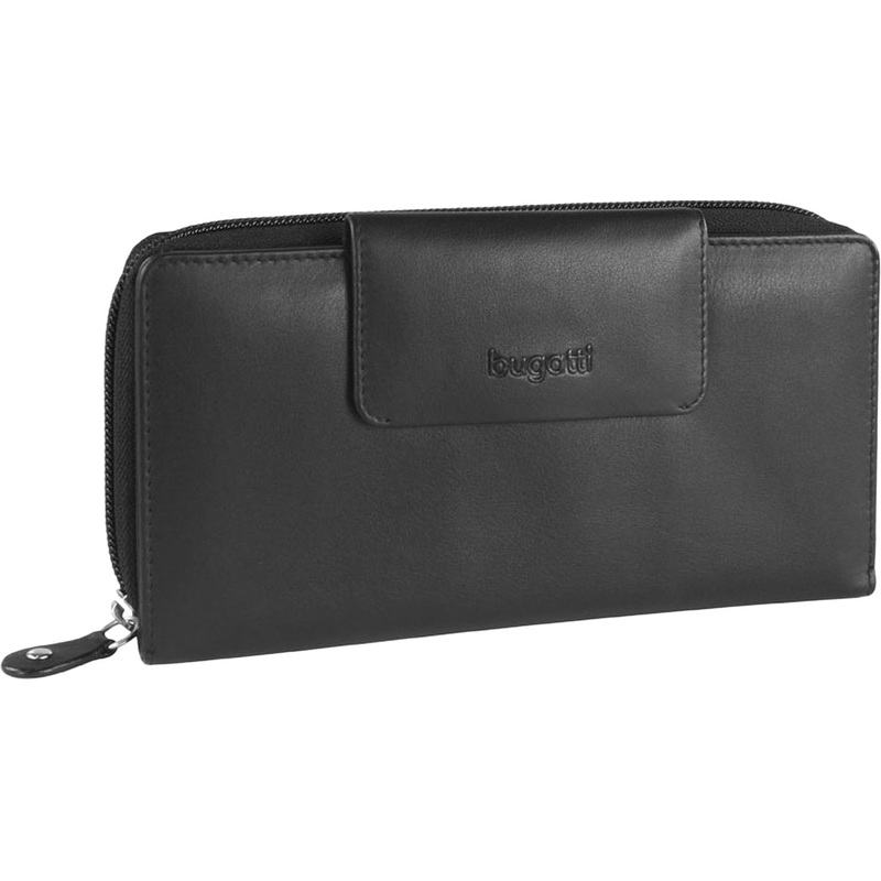 Изображение товара Женский кожаный кошелек Bugatti Vertice черный с отделениями для карт и монет