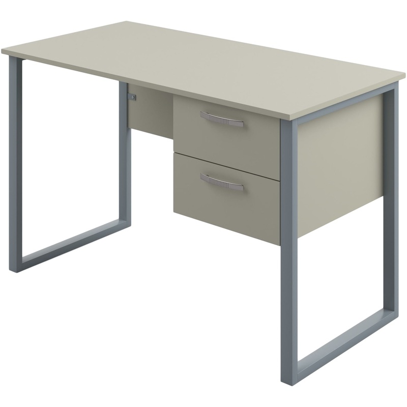 Изображение товара Учительский стол Комус с подвесной тумбой 1200х600х760 мм серый