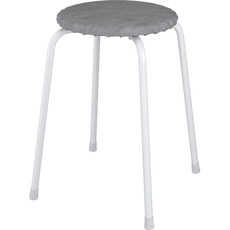 Изображение товара Табурет Пенек 180 серый/белый (искусственная кожа)