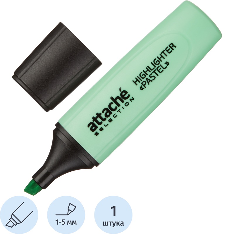 Изображение товара Текстовыделитель Attache Selection Pastel зеленый 1-5 мм