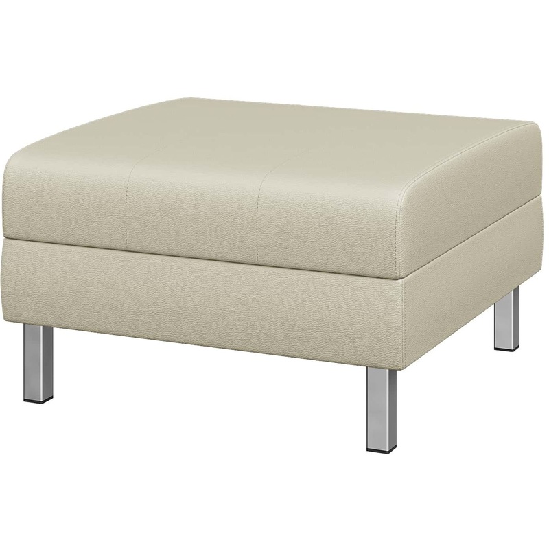 Изображение товара Банкетка Flagman слоновая кость из искусственной кожи, 770x770x450 мм