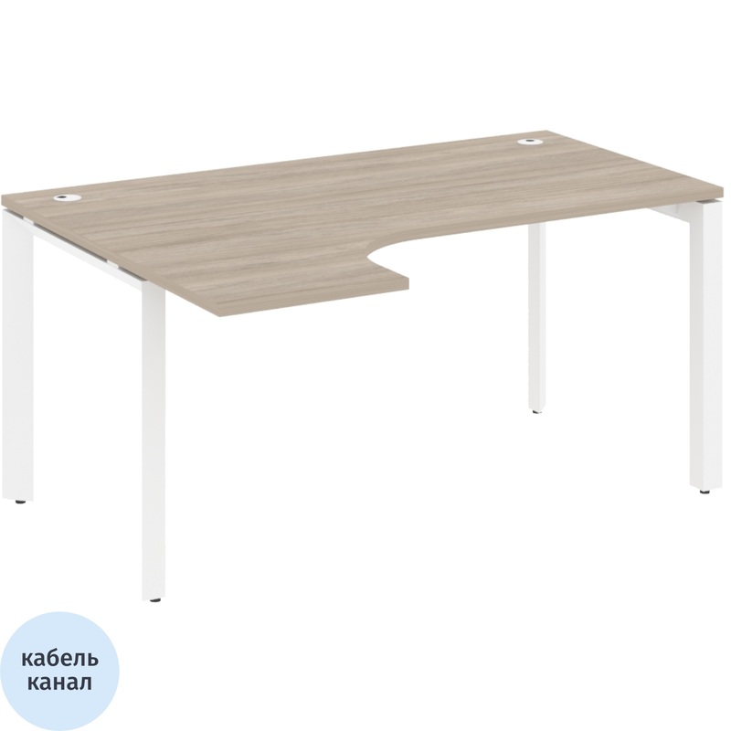 Изображение товара Эргономичный стол ONIX-П O.MP-SA-4L левый дуб аттик/белый