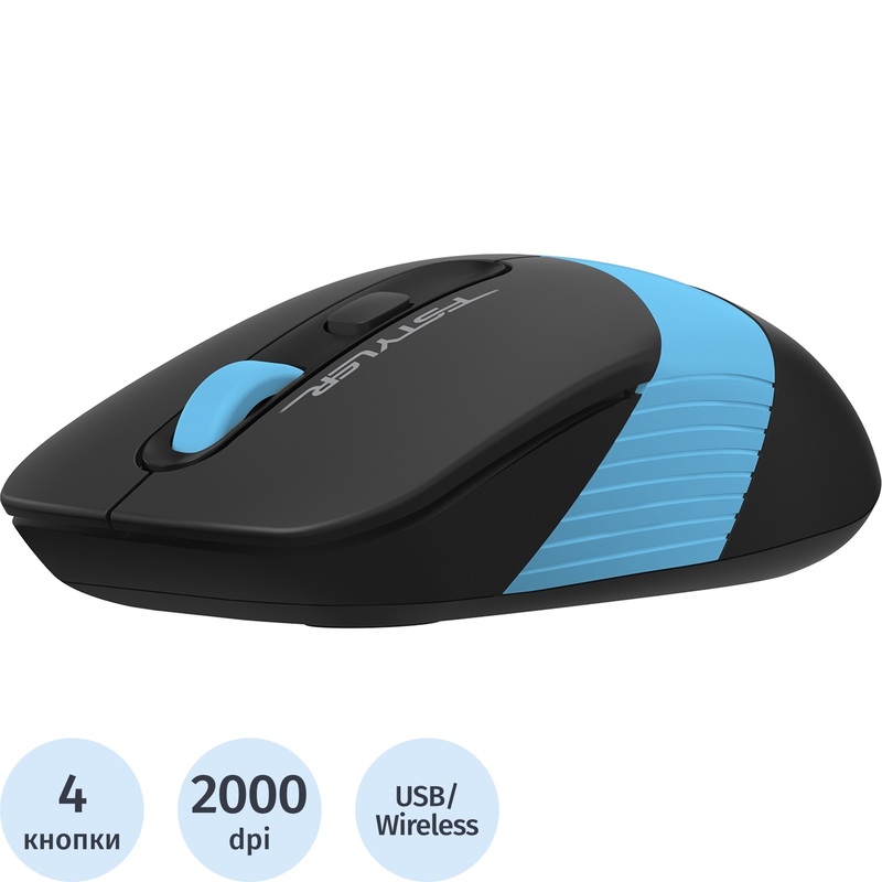 Изображение товара Беспроводная мышь A4Tech Fstyler FG10 черно-синяя (FG10 BLUE)