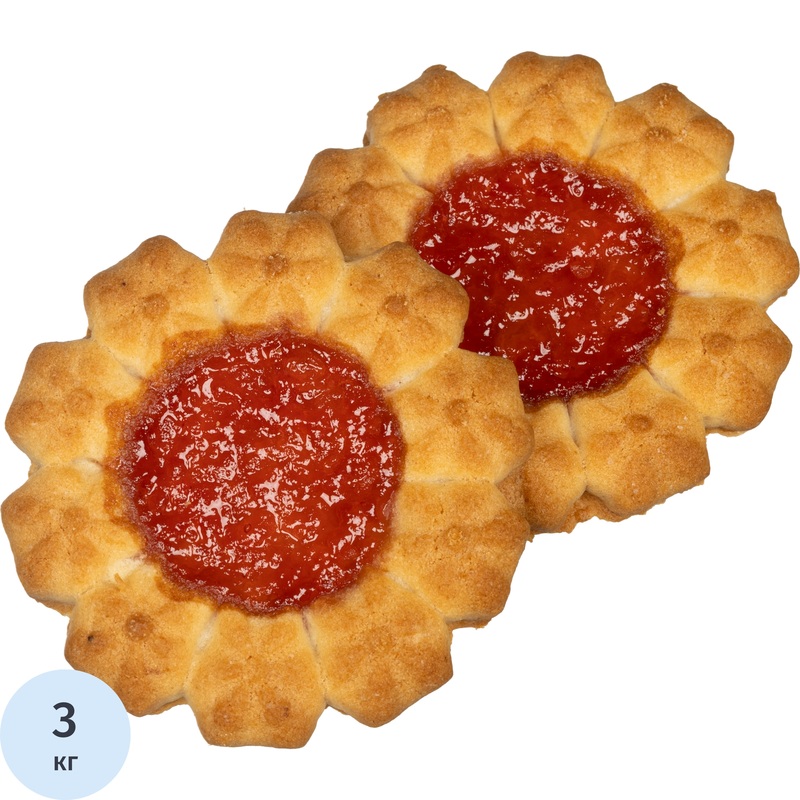 Изображение товара Печенье сдобное Дымка Арабеска с клубничным конфитюром 3 кг России