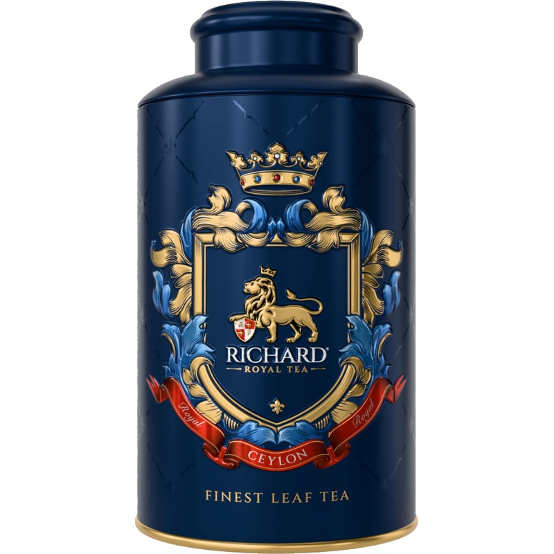 Изображение товара Чай черный листовой Richard Royal Ceylon 180 г в жестяной банке для подарка и чаепития