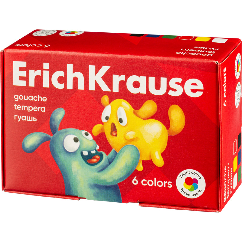 Изображение товара Гуашь Erich Krause Jolly Friends 6 цветов по 20 мл