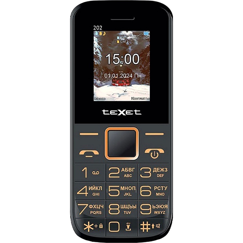 Изображение товара Мобильный телефон TeXet TM-202 черный с двумя SIM-картами и FM радио