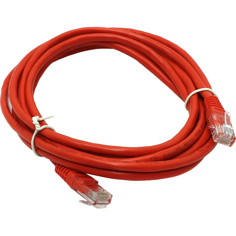 Изображение товара Патч-корд витая пара ExeGate UTP-RJ45-RJ45-5e-5М-RD 5 метров красный