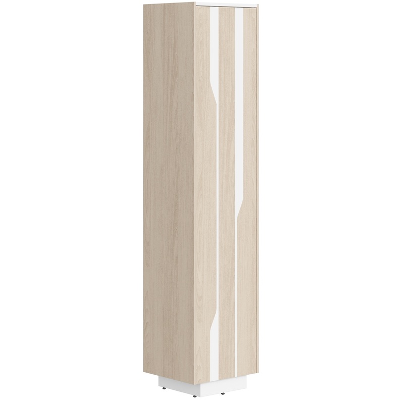 Изображение товара Шкаф для документов из дуба светлый/белый премиум 2100 мм узкий универсальный