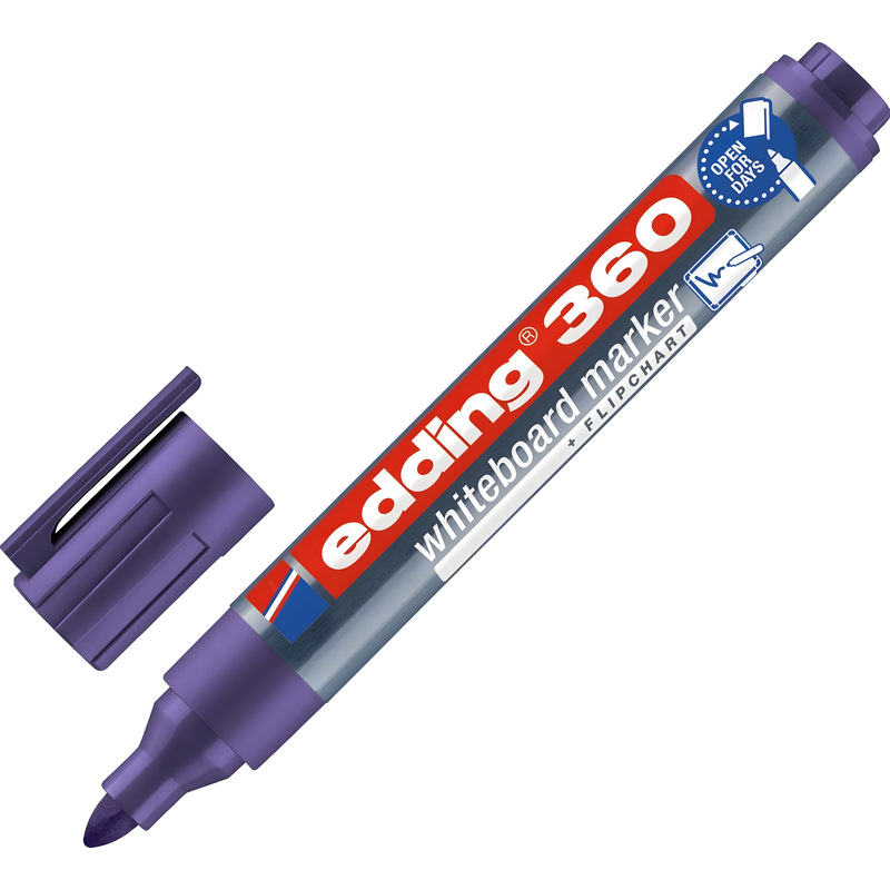 Изображение товара Маркер для белых досок Edding 360/8 фиолетовый (толщина линии 1.5-3 мм) круглый наконечник
