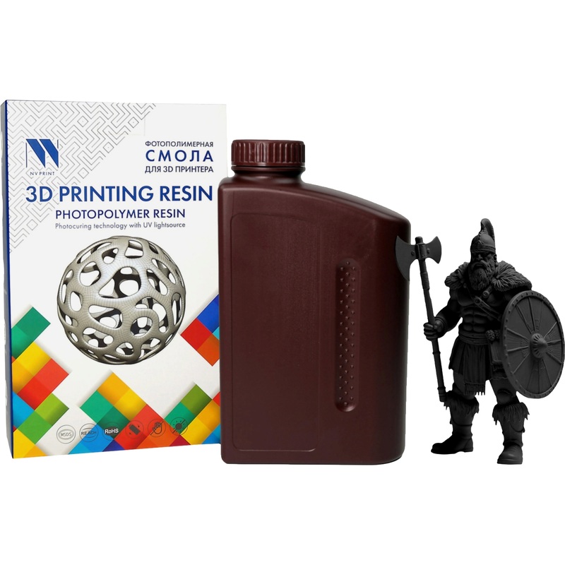 Изображение товара Фотополимер для 3D-принтера NV Print Standard Resin NV-3D-STD-RESIN-BLACK чёрный 1 л Изображение товара Фотополимер для 3D-принтера NV Print Standard Resin NV-3D-STD-RESIN-BLACK чёрный 1 л