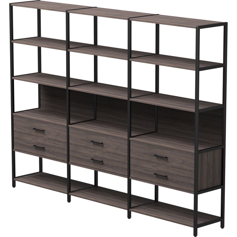 Изображение товара Стеллаж для документов EVO 254ST9DK9005 дуб пасадена чёрный 1840 мм