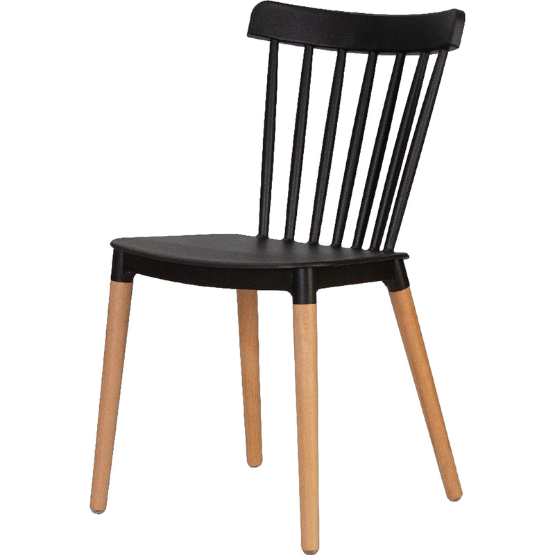 Изображение товара Стул обеденный Dobrin Theo чёрный (пластик, массив дерева)