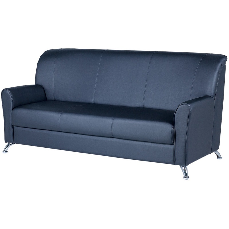 Изображение товара Диван трехместный Европа черный искусственная кожа современный дизайн комфорт