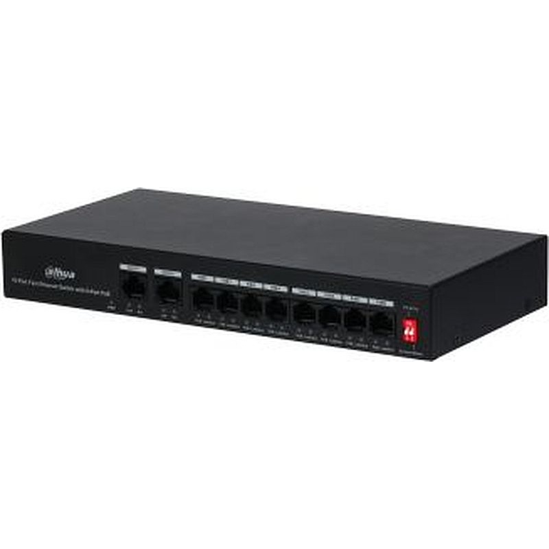 Изображение товара Коммутатор Dahua DH-PFS3010-8ET-65 Ethernet PoE 8 портов для видеонаблюдения