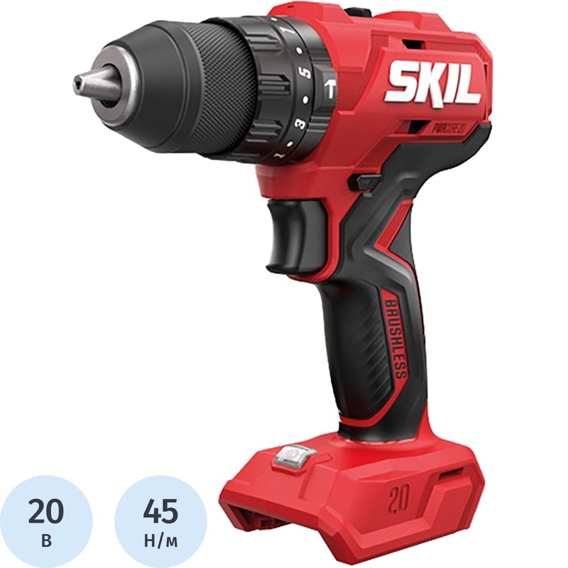 Изображение товара Дрель-шуруповёрт аккумуляторная Skil HD6280 бесщёточная АКБ х Li-ion (20 В, 2 Ач)+ЗУ (9-1-000)