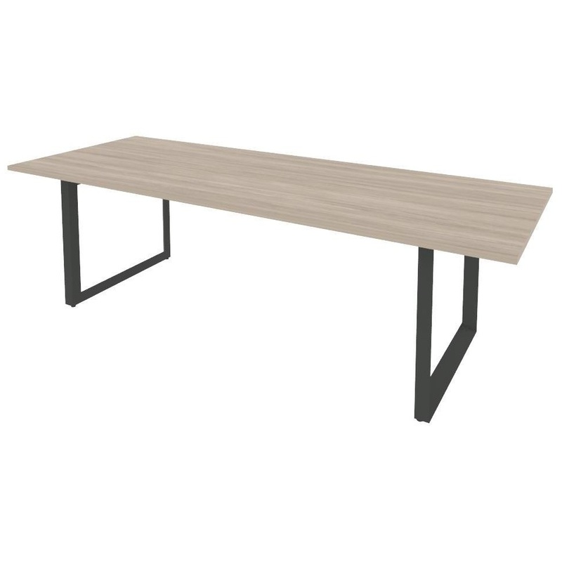 Изображение товара Стол для переговоров Onix Direct O.MO-PRG-25 на металлокаркасе (дуб аттик/антрацит, 2580х980х750 мм)