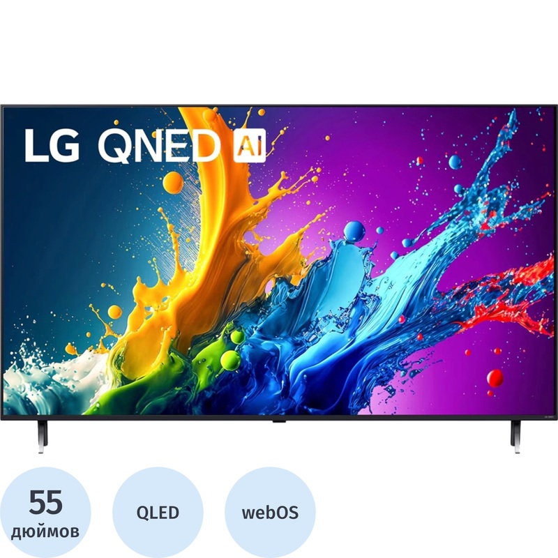 Изображение товара Телевизор LG 55QNED80T6A.ARUG 55 Дюймов Ultra HD 4K Smart TV