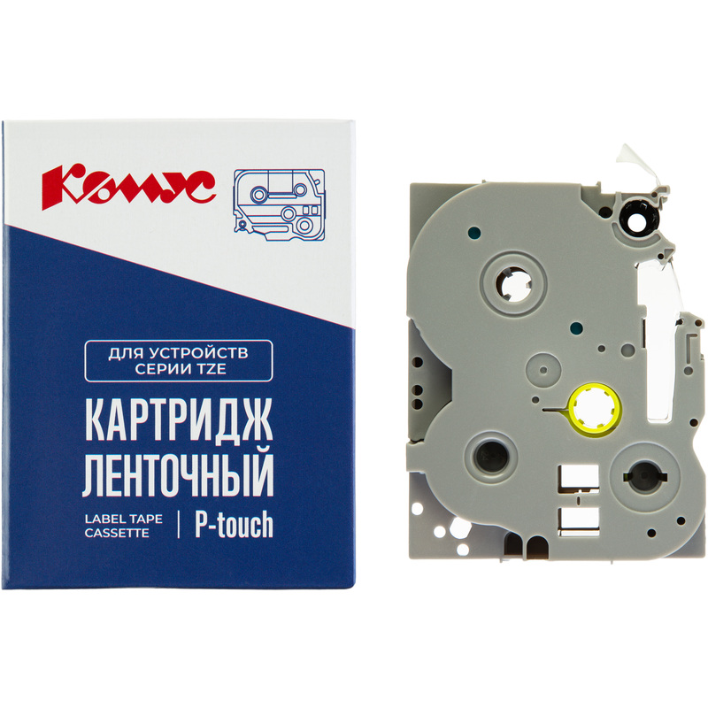 Изображение товара Картридж Комус TZE-735 для принтера этикеток Brother 12 мм 8 м зеленый шрифт белый