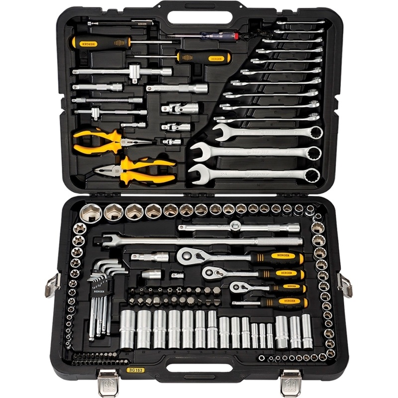 Изображение товара Набор инструмента Berger BG163-121438 163 предмета профессиональный универсальный