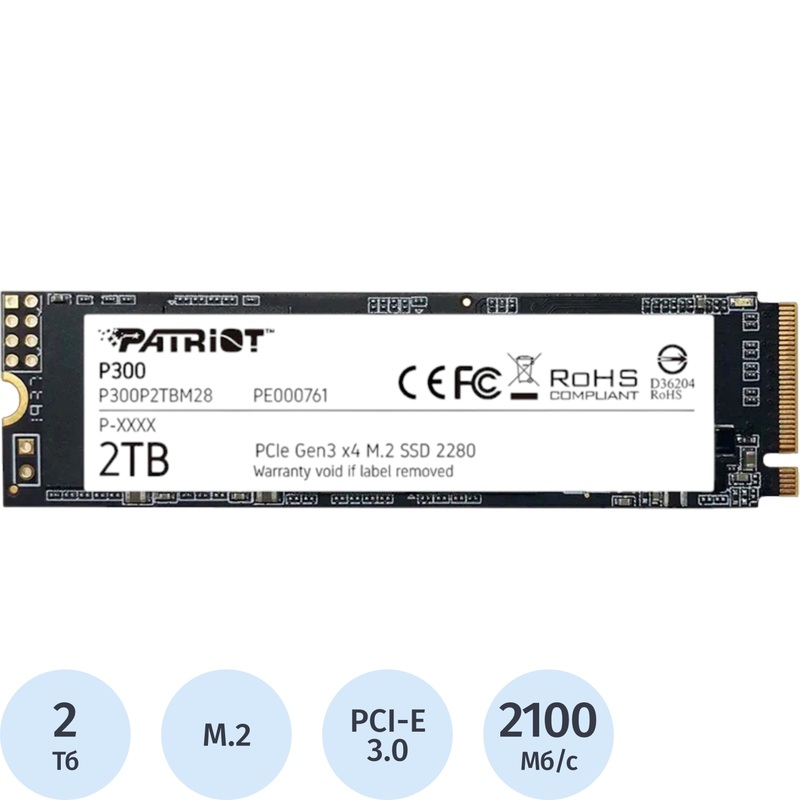 Изображение товара SSD Patriot P300 2 ТБ M.2 NVMe Быстрая и Надежная память