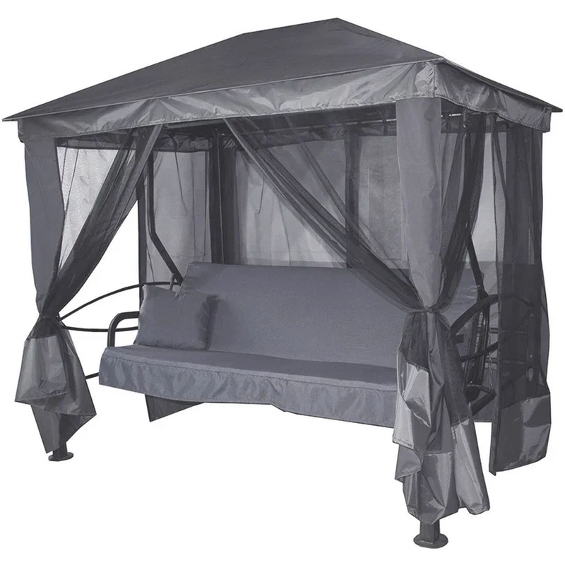 Изображение товара Качели Монреаль МС7029-GS003 четырёхместные садовые с металлическим каркасом