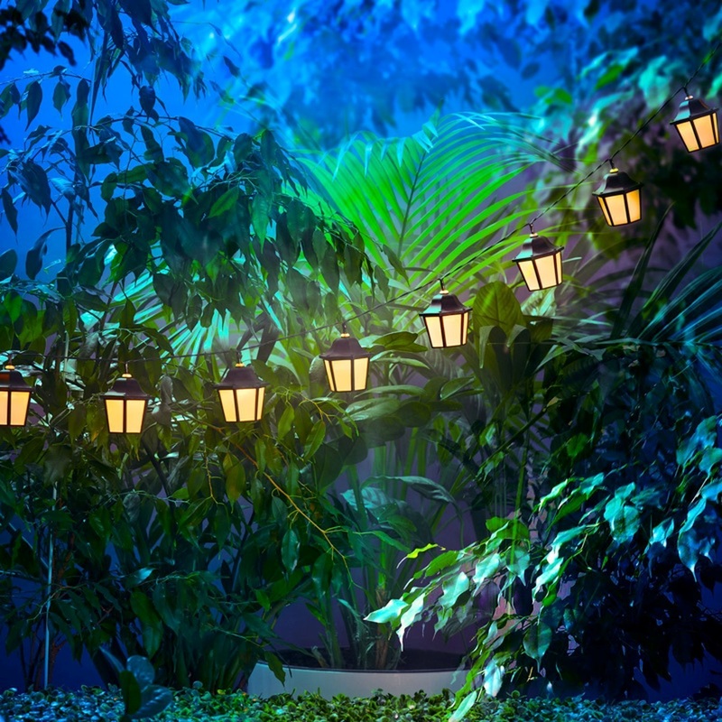 Изображение товара Электрогирлянда садовая Rexant Дэнлонг тёплый белый свет 335 см