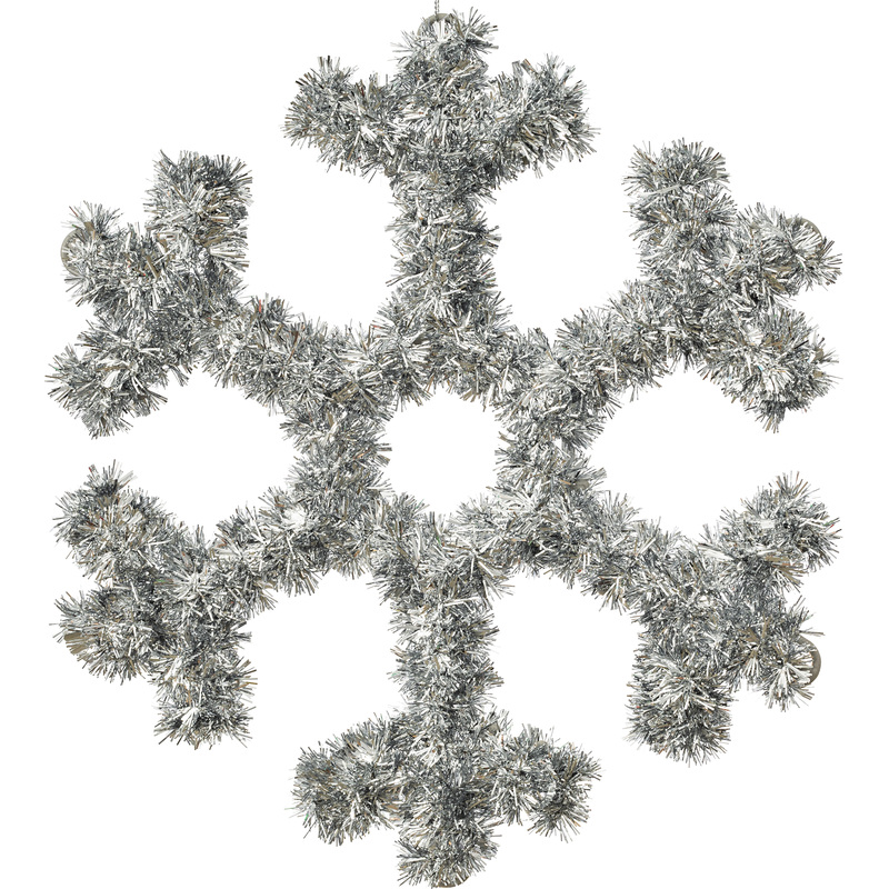 Изображение товара Новогоднее украшение снежинка Magic Time 36x33 см серебристое для декора интерьера