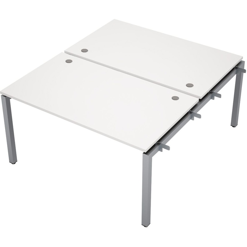 Изображение товара Рабочая станция Avance 6МБН.5289 двухместная (белый/алюминий матовый, 1400х1635х750 мм)