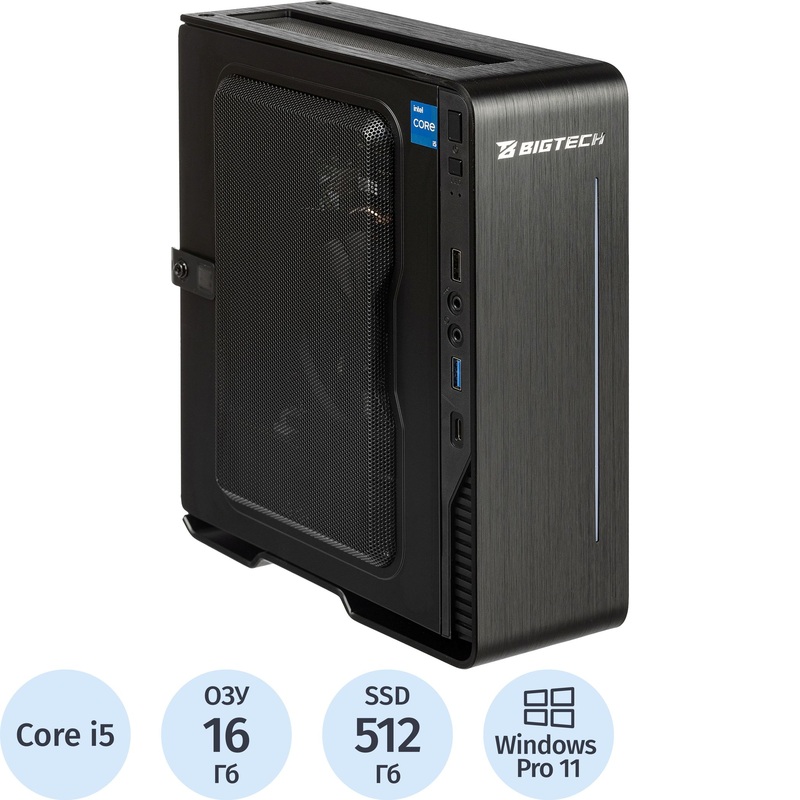 Изображение товара BigTech MPK004 Мини ПК рабочая станция c 16 ГБ 512 ГБ SSD Windows 11 Pro