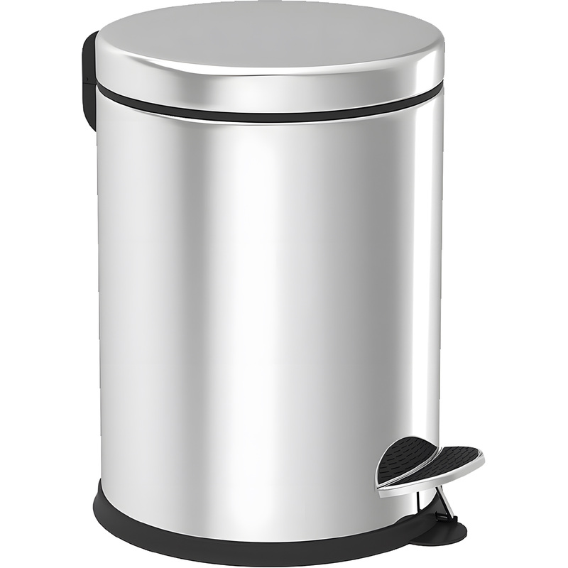 Изображение товара Ведро мусорное Perilla 5 л нержавеющая сталь с педалью крышкой серебристое