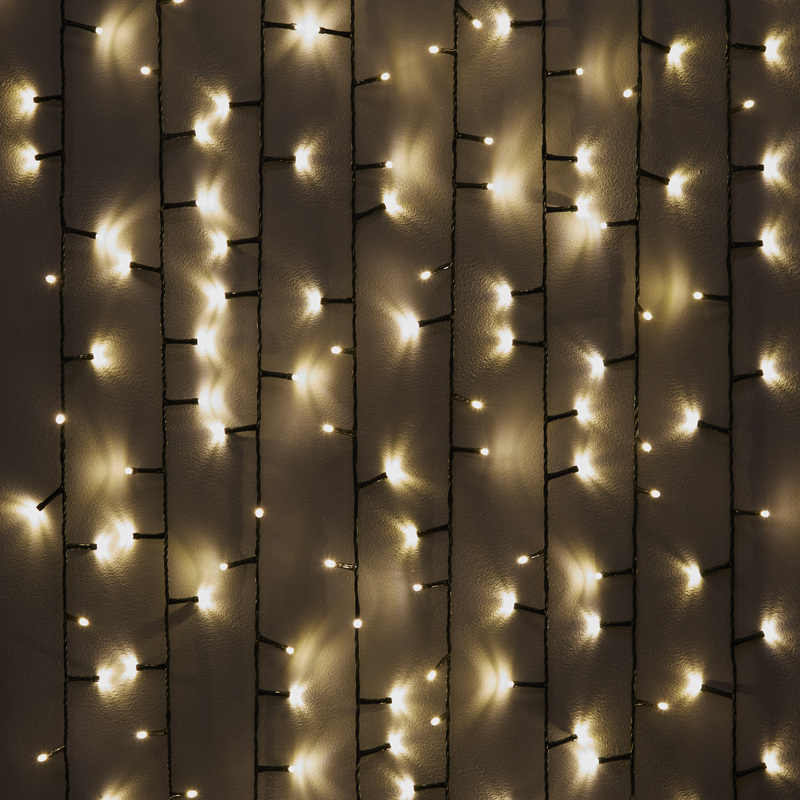 Изображение товара Гирлянда светодиодная теплый белый свет 200 ламп 9 м