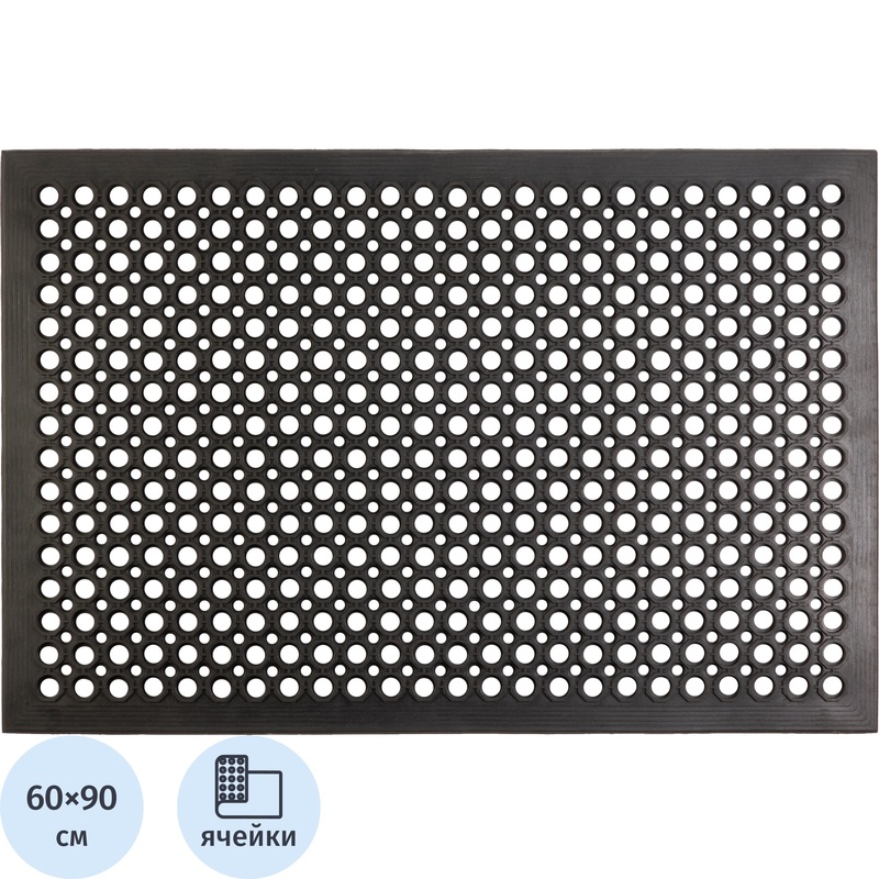 Изображение товара Коврик входной ячеистый грязезащитный 60x90 см чёрный FG-KM-005