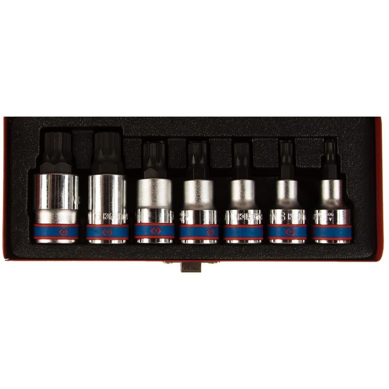Изображение товара Набор головок King Tony Spline M6-M18 1/2" 7 предметов (4117PR)