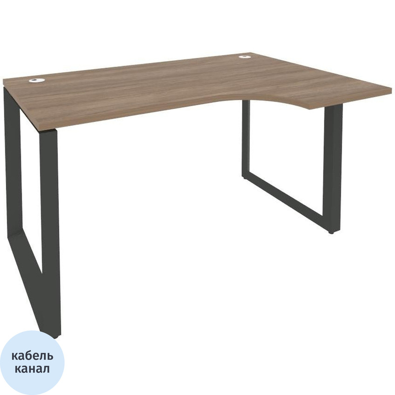 Изображение товара Эргономичный рабочий стол ONIX-О правый дуб аризона антрацит 1380х980х750 мм