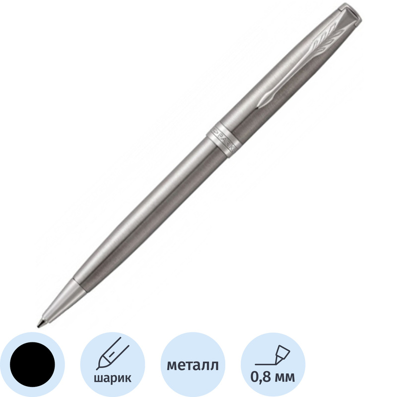 Изображение товара Шариковая ручка Parker Sonnet серебристая с черными чернилами