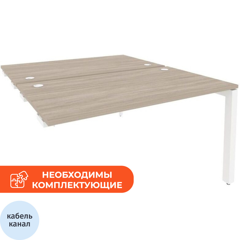 Изображение товара Рабочая станция на 2 рабочих места ONIX-П O.MP-D.SPR-3.8 дуб аттик/белый