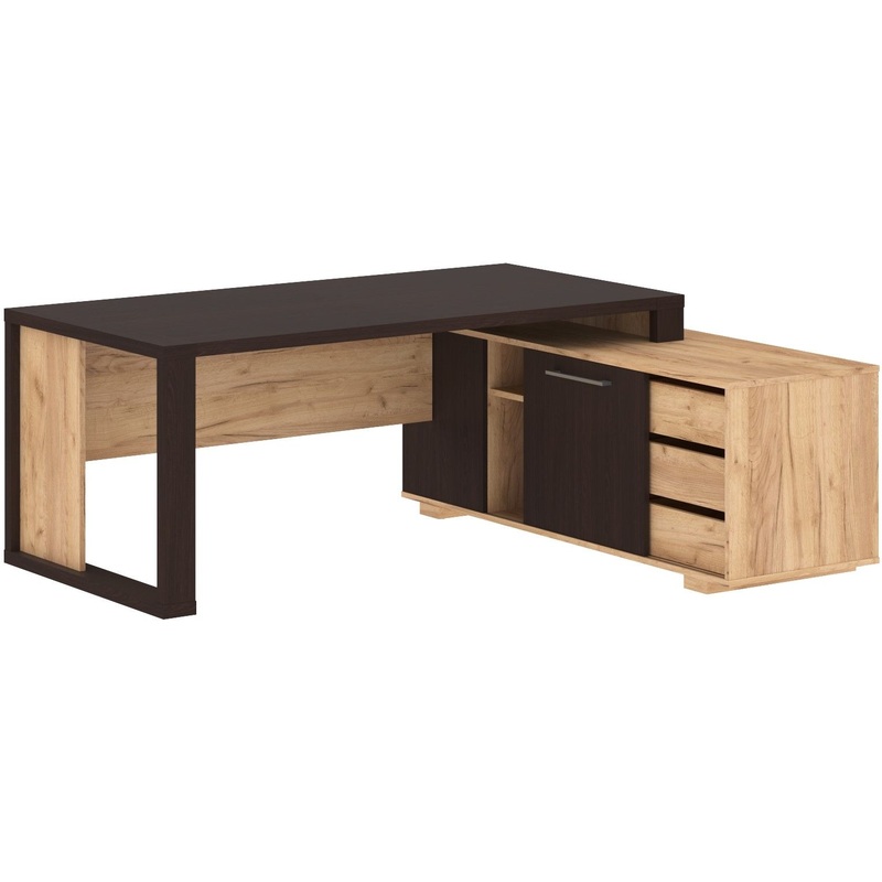 Изображение товара Угловой офисный стол Alto ACT 1916.A R с тумбой правый Дуб Бофорд Венге Магия 1950х1600 мм