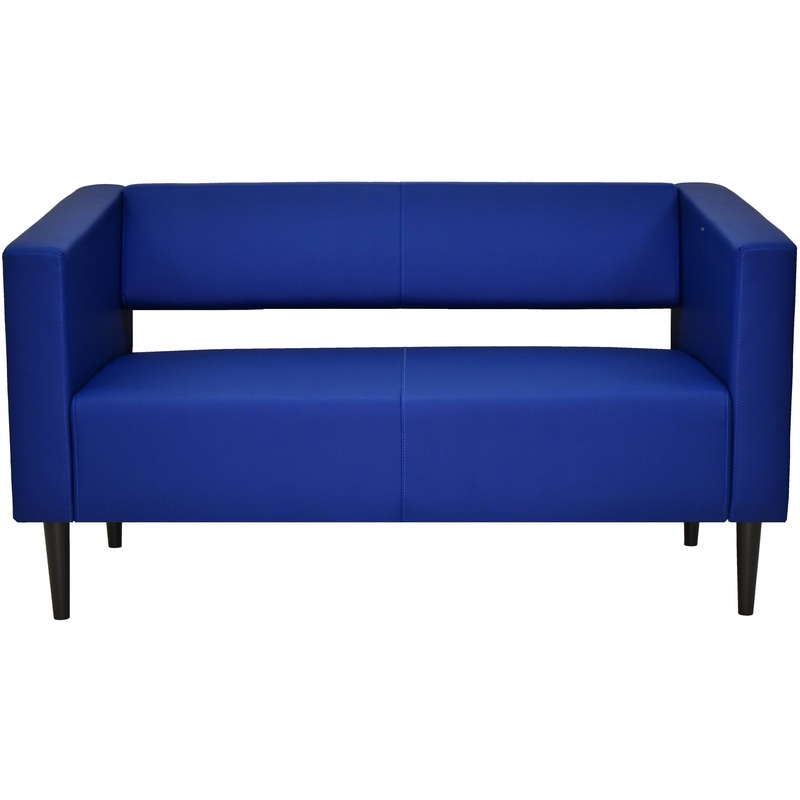 Изображение товара Двухместный диван Ретро Р-2 синий из искусственной кожи для дома и офиса