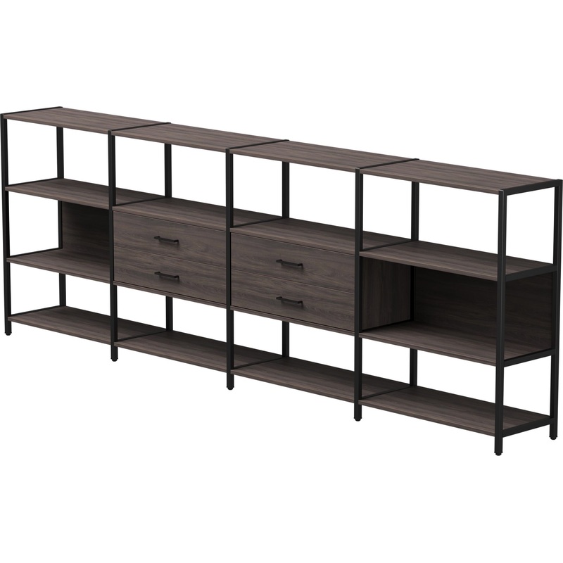 Изображение товара Стеллаж для документов EVO 254ST4DK9005 дуб пасадена/чёрный 3245х385х1120 мм