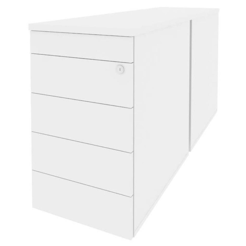 Изображение товара Тумба приставная двойная Onix O.TPO-2.7TIP с центральным замком белый бриллиант 432х1475х750 мм