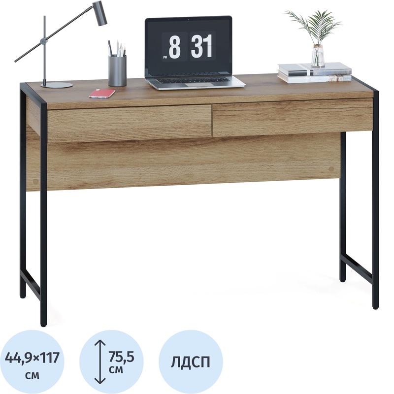 Изображение товара Стол компьютерный СПМ-402 (дуб делано, 1170х449х755 мм)