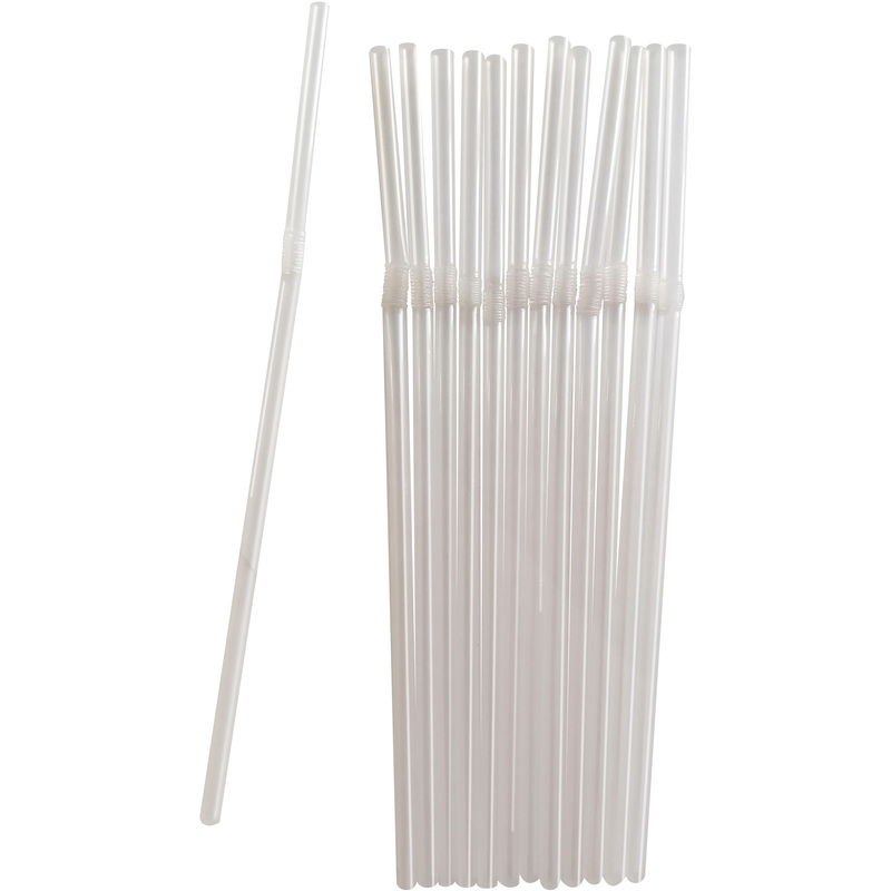 Изображение товара Пластиковые коктейльные трубочки с изгибом длина 210 мм диаметром 5 мм