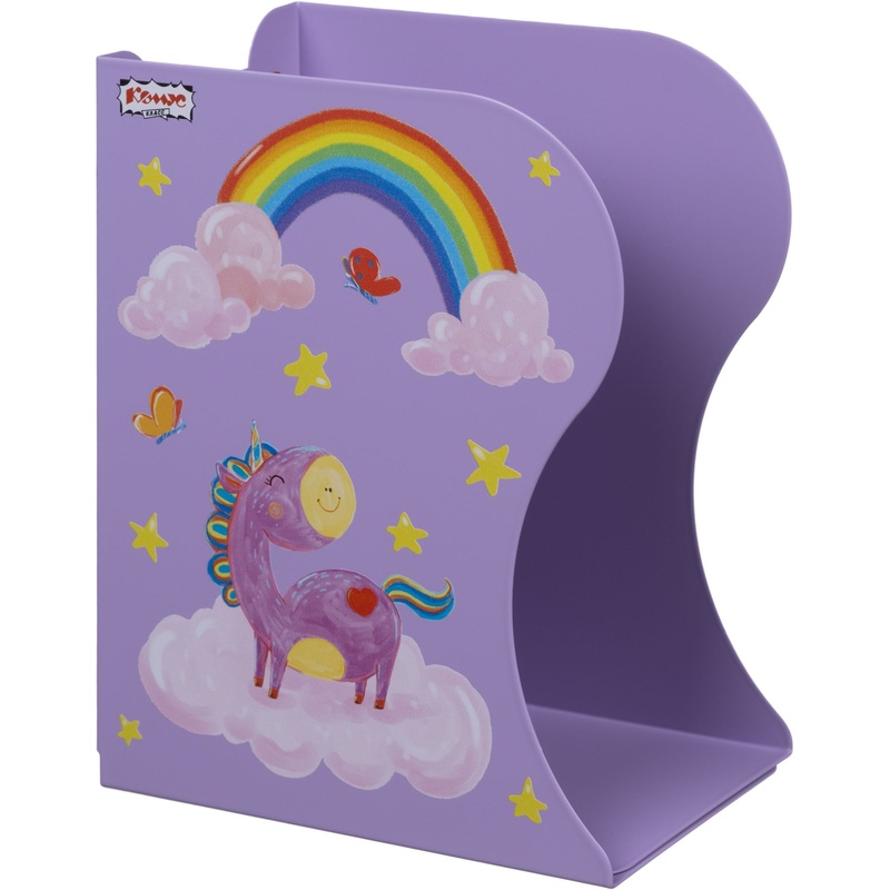 Изображение товара Подставка для книг Комус Класс Волшебный Единорог металлическая фиолетовая