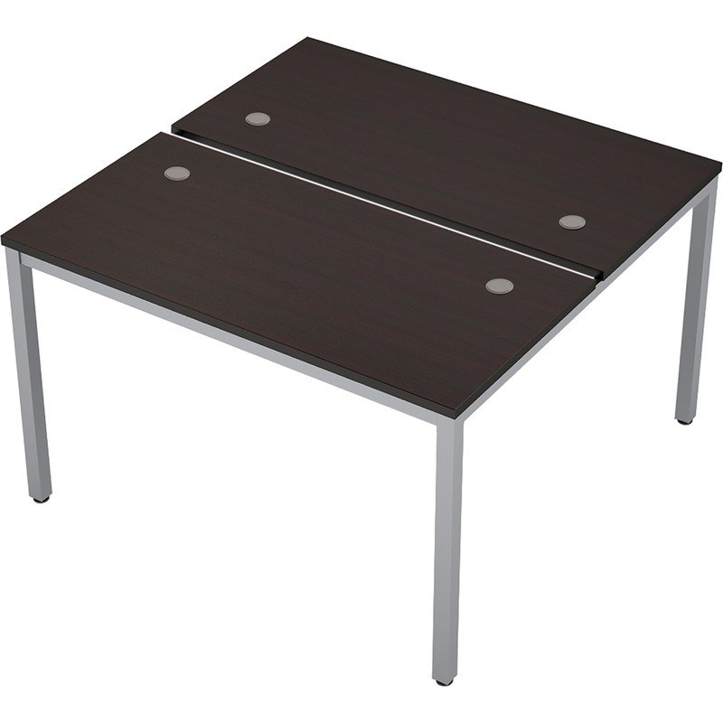 Изображение товара Двухместный приставной офисный стол Avance 6МБ.268 венге и алюминий матовый