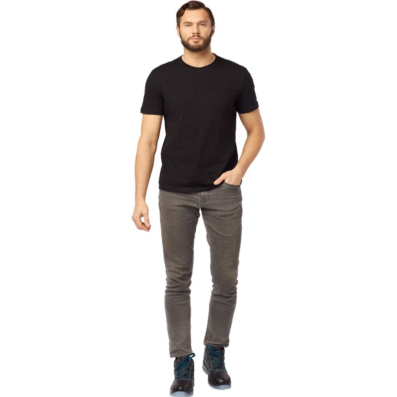 Изображение товара Футболка черная короткий рукав 100% хлопок для повседневного использования